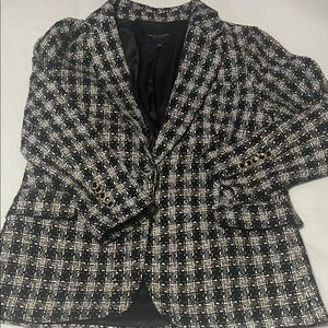 Velvet Heart Black and White Gold Tweed Women's Blazer Jacket